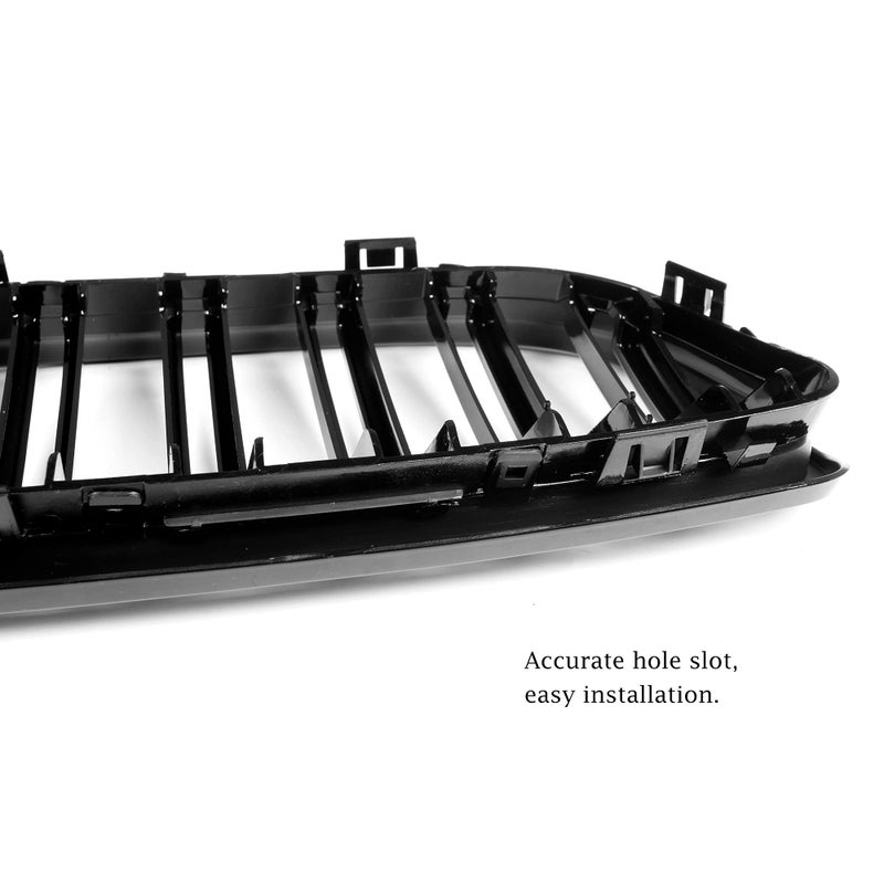 Qitian E90 Grille, ABS Gloss Black Front Replacement Kidney Grill for 3 Series E90 E91, 2008-2011 - Image 5
